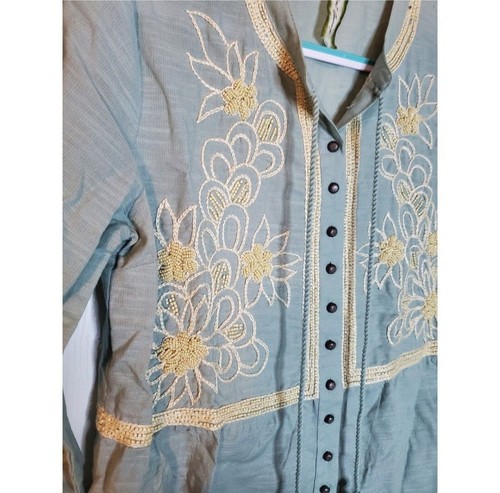 Aratta Silent Journey Small 100% Cotton Blue Beaded Boho Feminine - Picture 3 of 8