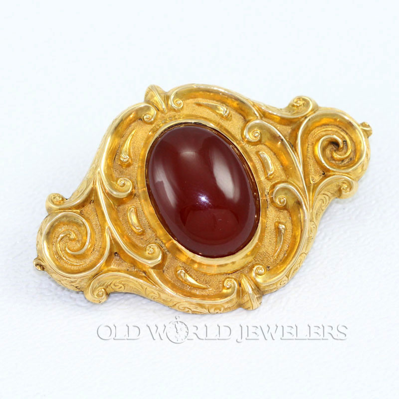 Antique English 15K Carnelian Brooch Antique English 15K Carnelian Brooch