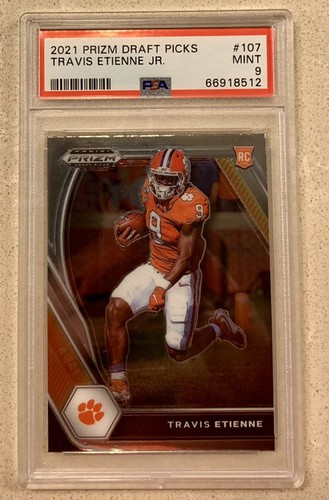 2021 Panini Prizm Draft Picks Travis Etienne #107 Rookie RC PSA 9 MINT Jaguars - Picture 1 of 2