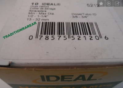  IDEAL-Tridon Hose Clamps Size #12 (13 to 32mm),(1/2'' to 1 1/4'') 10pcs