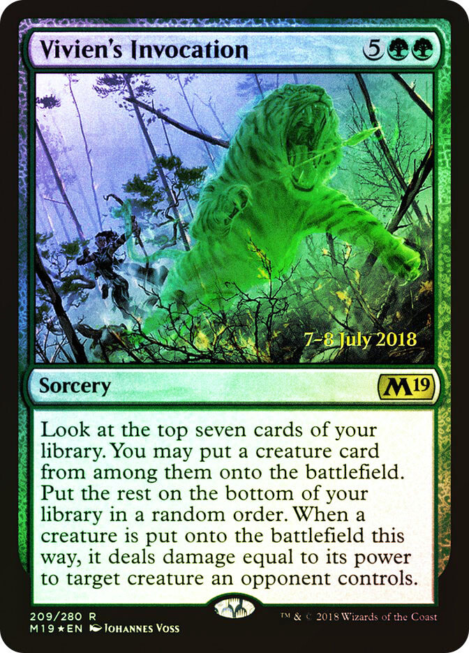 MTG  FOIL Vivien's Invocation (Prerelease) (Core Set 2019)  - Promo #209s