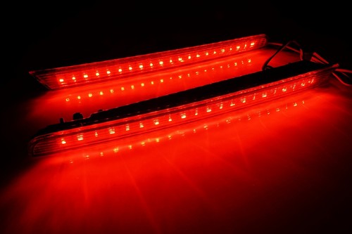 2x Red Lens LED Bumper Reflectors Tail Brake Lights For 2011-2015 Ford Explorer - Foto 10 di 18