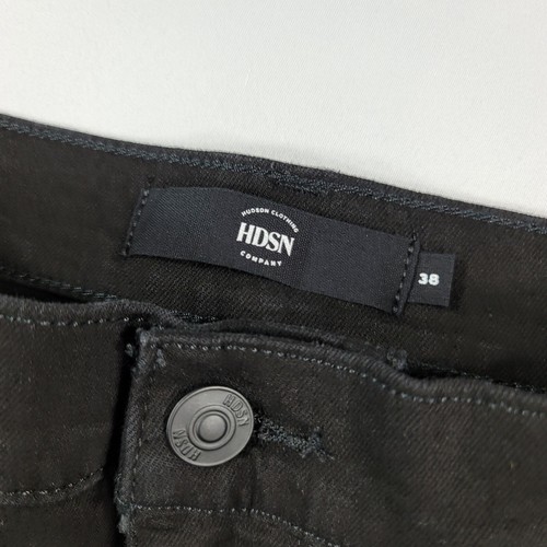 Hudson Zev Distressed Skinny Fit Jeans Mens 38 x 32 Black Denim Stretch $139 - Picture 6 of 7