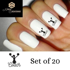 Cheerleading Coach/ Cheer / Cheerleader  Set of 20 Waterslide Nail Decals