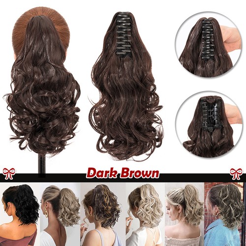 Long Thick Claw on Ponytail Jaw Pony Tail Clip In Hair Extension Real As Human - Picture 50 of 80