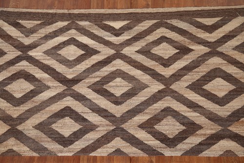 Geometric Earth ton Wool Kilim Accent Rug 3'x5' Hand-woven Reversible Carpet - Bild 3 von 10