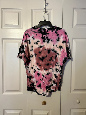 Victoria's Secret PINK Misty Rose Tie-Dye Varsity Short Sleeve T-Shirt XS NWT