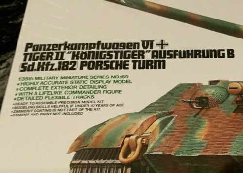 TAMIYA 1/35 WW II GERMAN S.D.KFZ.182 KING TIGER II PORSCHE TURRET # 35169 F/S - Picture 8 of 10