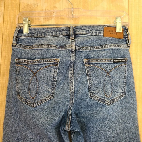 Calvin Klein Jeans High Rise Straight Raw Fringe Hem Size 26 Denim Jeans Ankle  - Picture 4 of 11