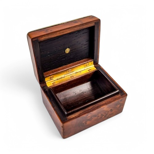 Antica scatola timbri francese vermeil argento e noce burr Belle Époque c. 1890s - Foto 11 di 14