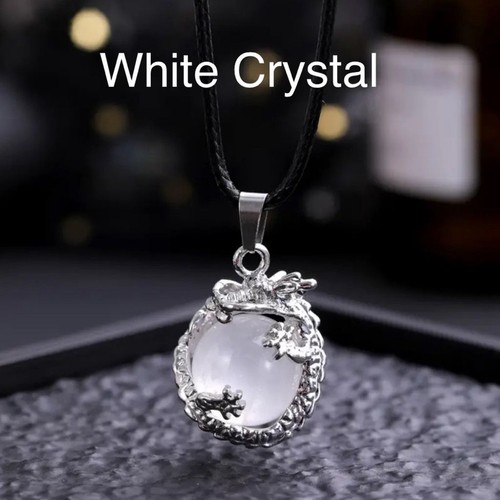 Collana Ciondolo Pietra Preziosa Cristallo Cristallo Bianco Guarigione Atmosfera Positiva - Foto 2 di 2