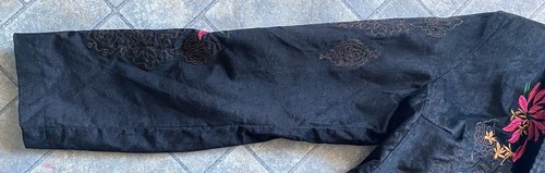 New Paparazzi Black Women’s Size L Embroidered Flowers Jacket Coat - Picture 7 of 19