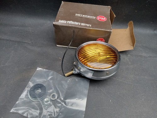 UNTESTED Peterson Manufacturing Co PMCO Chrome Fog Light Amber PM-403 GE Bulb - Imagen 1 de 22