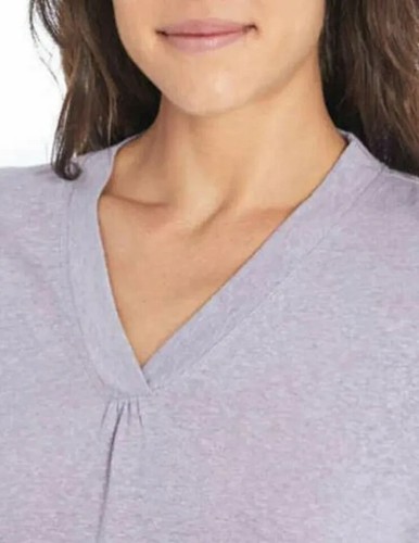 NWT Sz M Orvis Women's V Neck 3/4 Sleeve Lilac Purple Linen Blend Top T Shirt - Picture 5 of 13