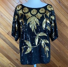 Vintage 70s/80s Silk Sequins Blouse