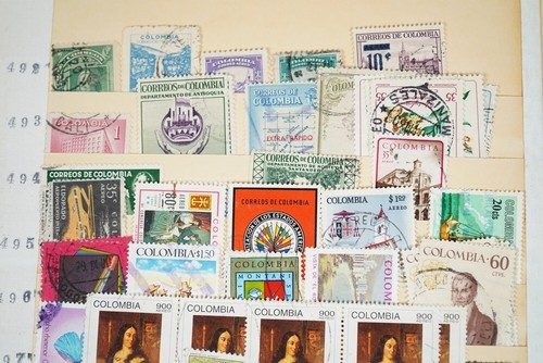 ENORME COLECCIÓN COLOMBIA DE 2200+ SELLOS Y 4 HOJAS DE RECUERDO COMO NUEVOS Y USADOS - Imagen 2 de 24