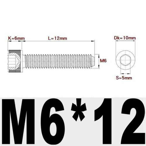 12,9 Güte hochfeste Innensechskantschraube schwarz M2/3/M4/M6/M8/M10/M12 - Bild 85 von 148