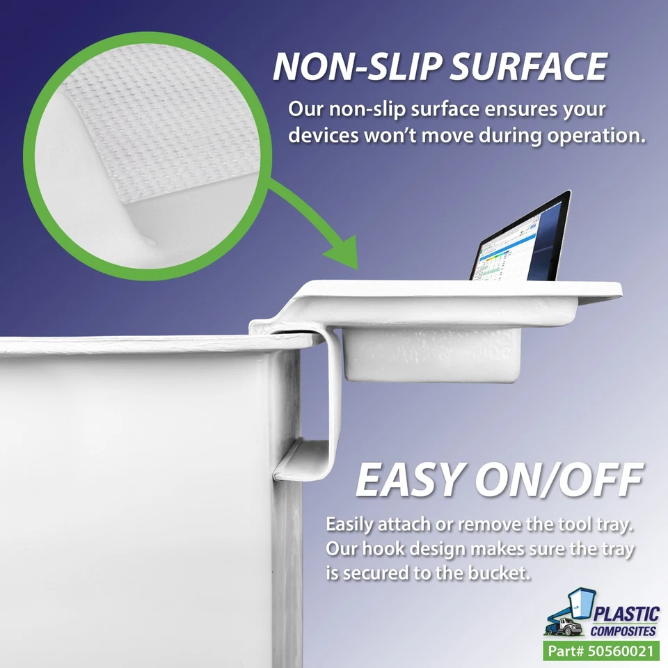 Estante de trabajo y bandeja de herramientas para piezas de camión con canastilla (montaje exterior) Foto 3 de 4