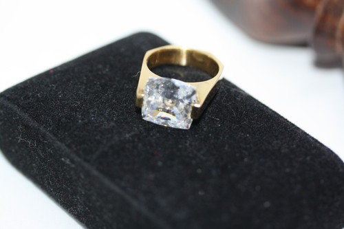 Bague de fiançailles vintage Finlande argent sterling rayonnant 10 CT CZ mariage CC taille 6 - Photo 3 sur 21