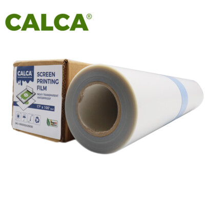 CALCA 17'' x 100FT Roll Waterproof Inkjet Milky Transparency Film Screen Printing