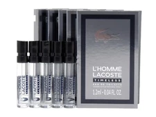 LACOSTE L'HOMME TIMELESS EDT 1.2ml .04fl oz x 5 COLOGNE SPRAY SAMPLE VIALS