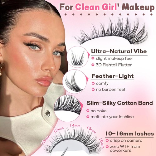 Goddvenus Lash Clusters Kit Wispy Eyelash Clusters Lashes Natural DIY Lash Ex... - Imagen 4 de 7
