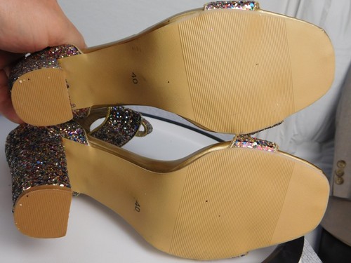 Joy Glitter High Heels Women's 9 Wedding Shoe Sparkle Pump - Picture 5 of 10