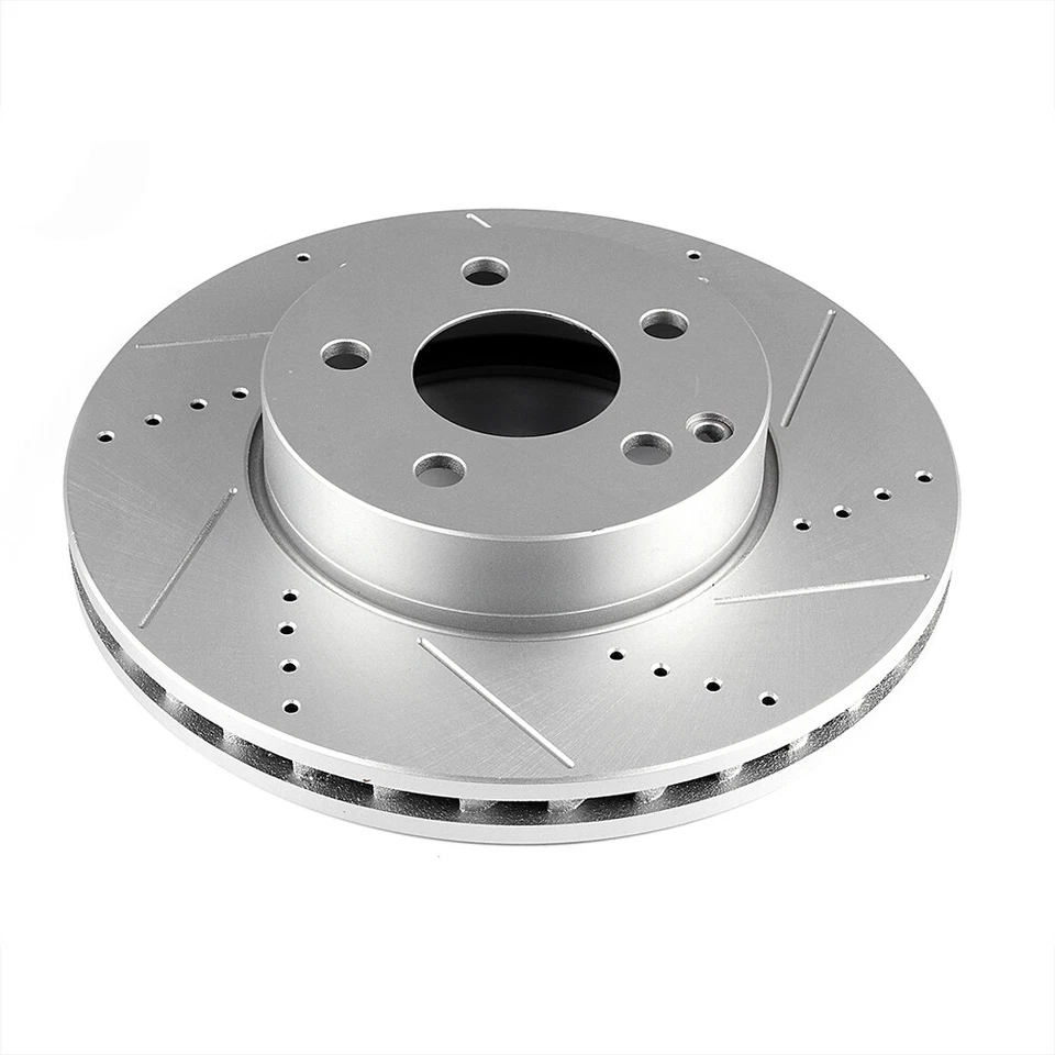 Discos de rotores de freno delanteros perforados y ranurados para Mercedes-Benz C300 C250 2008-2016 Foto 3 de 4