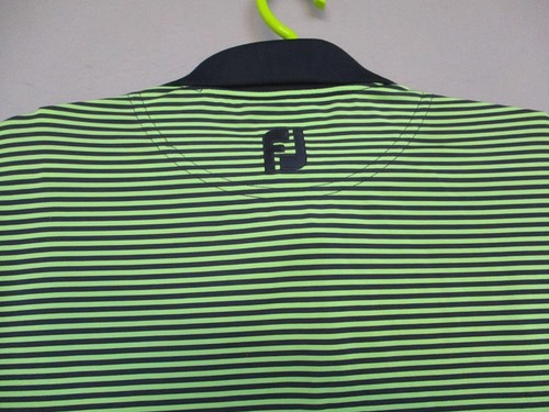 Footjoy Polo Shirt Mens L Green Blue Striped Lightweight Golf Large - Bild 9 von 11