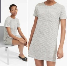 Everlane linen box cut tee striped grey&white dress sz XS