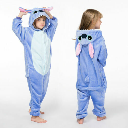 Blue Stitch Cartoon Animal Pajamas Sleepwear Party Cosplay Costume Suit Fancy UK - Picture 2 of 5