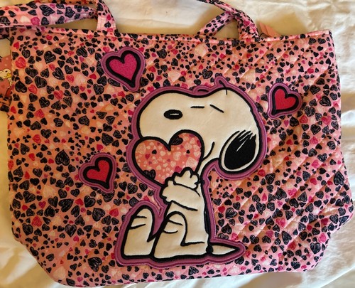 Vera Bradley Love You Snoopy Valentines Day Heart Print Small Tote Purse Bag New