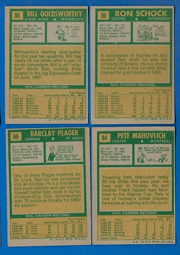 1971-72 TOPPS 71-72 NHL HOCKEY CARD & PRINT ERROR 1-132 & BOOKLET 1-24 SEE LIST - Picture 109 of 275