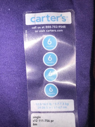 Carters Infant Baby Girls One Piece Bodysuit "Gram is My BFF" Purple 6M New NWT - Picture 4 of 4