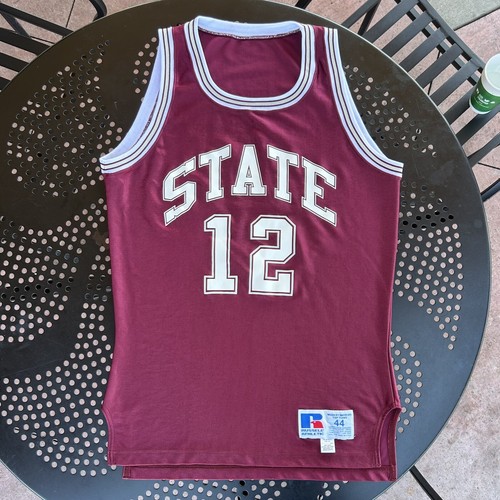 VTG 90s Russell Athletic Basketball Jersey NCAA College STATE Team Issue 44 / L - Picture 6 of 10
