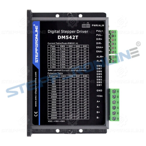 STEPPERONLINE Nema 23 Stepper Motor 425oz.in 113mm 4.2A Driver DM542T CNC Kit - Picture 2 of 4