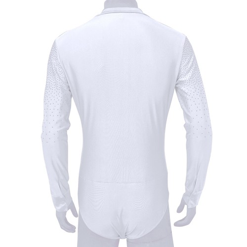 Men Rhinestones Latin Tango Dance Shirt Leotard Ballroom Costume Dancewear - Picture 19 of 63
