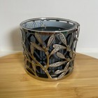 Bath & Body Works Leaf Branch Silver Glitter Metal 3-Wick Candle Holder