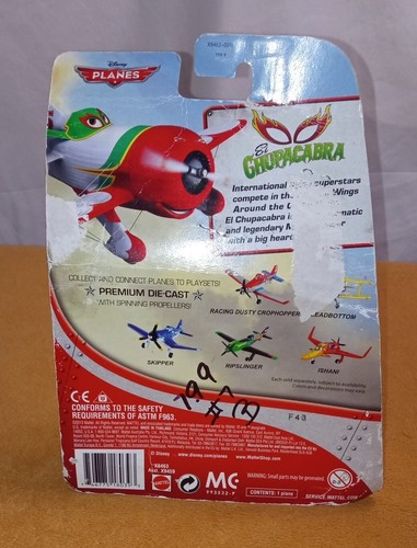 Avión fundido a presión Disney Planes El Chupacabra Pixar Cars 2012 Mattel, nuevo en caja - Imagen 3 de 4