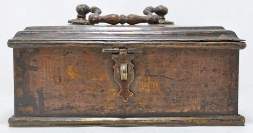 Antigua caja de latón betel Supari original antigua hecha a mano - Imagen 2 de 10