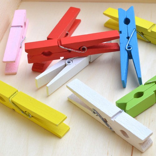 30 Pieces Large Wooden Clips 2.9 Inch Colorful Photo Paper Clip Clothespins C... - Picture 5 of 7