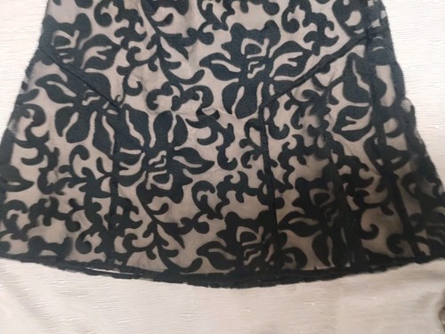 Ann Taylor Womens Black Floral Lace Skirt Size 2 - Foto 6 di 9