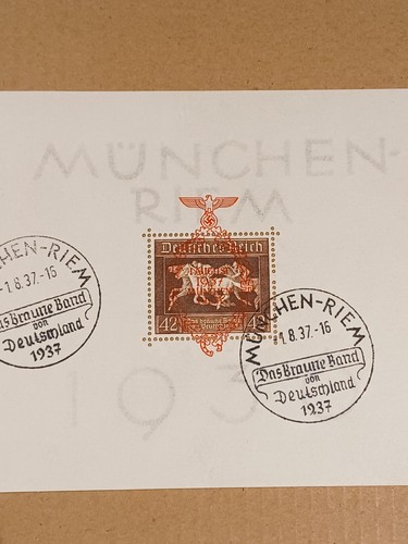 SC B105 GERMANIA 1937 Foglio francobolli annullato - Foto 3 di 7