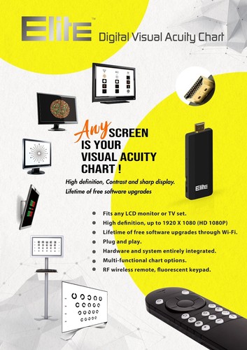 Elite Digital Eye Chart Vision Optics Visual Acuity Software Chart Used - Picture 11 of 12