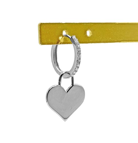 Ciondolo pendente Cuore Grande in argento 925 - Collezione Hoops - Foto 5 di 10