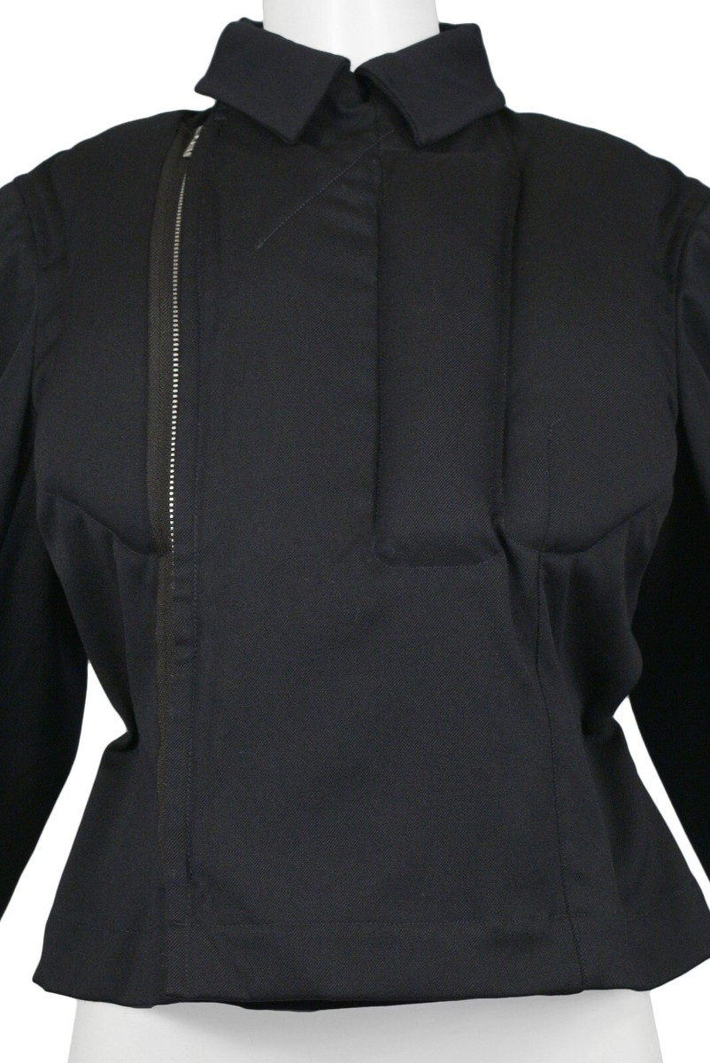 VINTAGE COMME DES GARCONS NAVY WOOL PADDED JACKET WITH TIES
