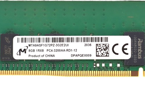 Micron 8GB 1Rx8 PC4-3200AA-RD1-12 ECC REG Server Memory MTA9ASF1G72PZ-3G2E2UI - Picture 3 of 3