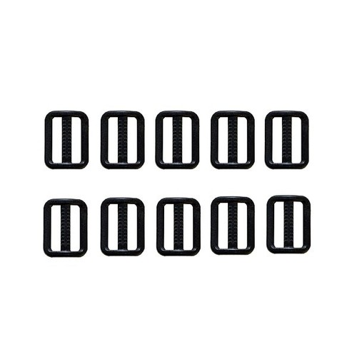 Boat Strap Belt Slides 1 1/4 x 1 Inch Black Plastic - SET OF 10 - Picture 1 of 3