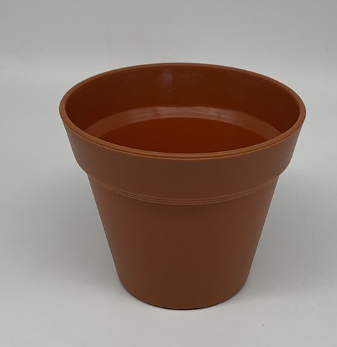 7 Pack Brown Plastic Flower Pots Garden Planters w/Multiple Drain Holes & Saucer - Picture 8 of 11