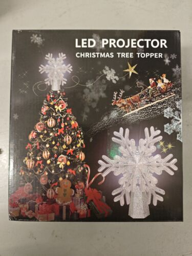 Christmas Tree Topper Light with Rotating LED Snowflake Projector - Picture 6 of 10